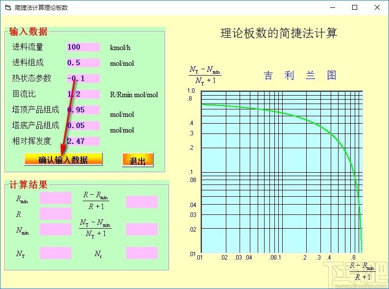 简捷法计算理论板数工具,理论板数计算软件,理论板数计算